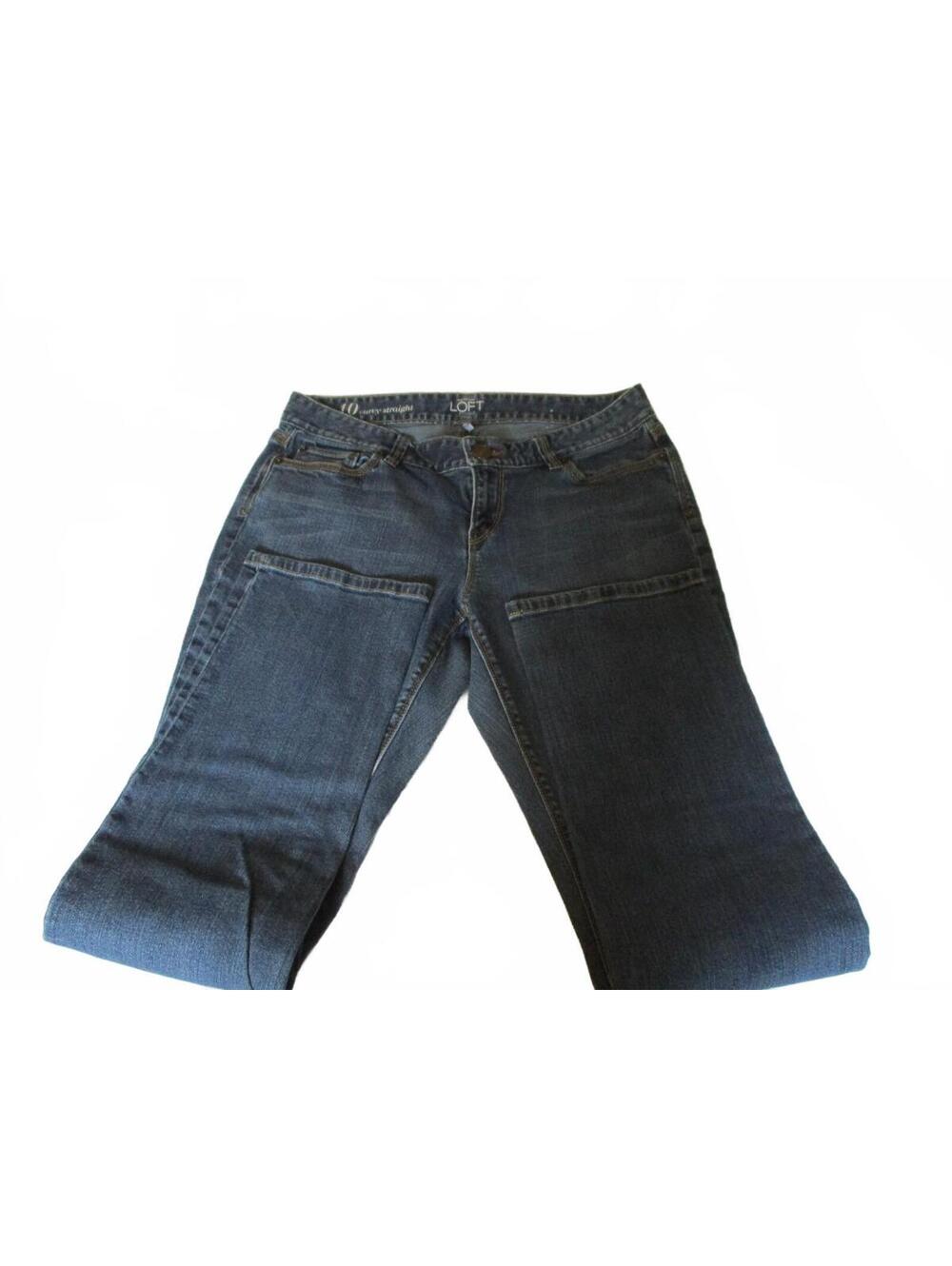LOFT Curvy Straight Blue Jeans Size 10 Tall 18 Waist 36 Inseam Denim Pants
